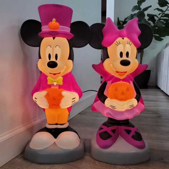 Disney Halloween Lighted Yard Decor Mickey Minnie Mouse 23"- 24" Indoor/Outdoor - Picture 2 of 9